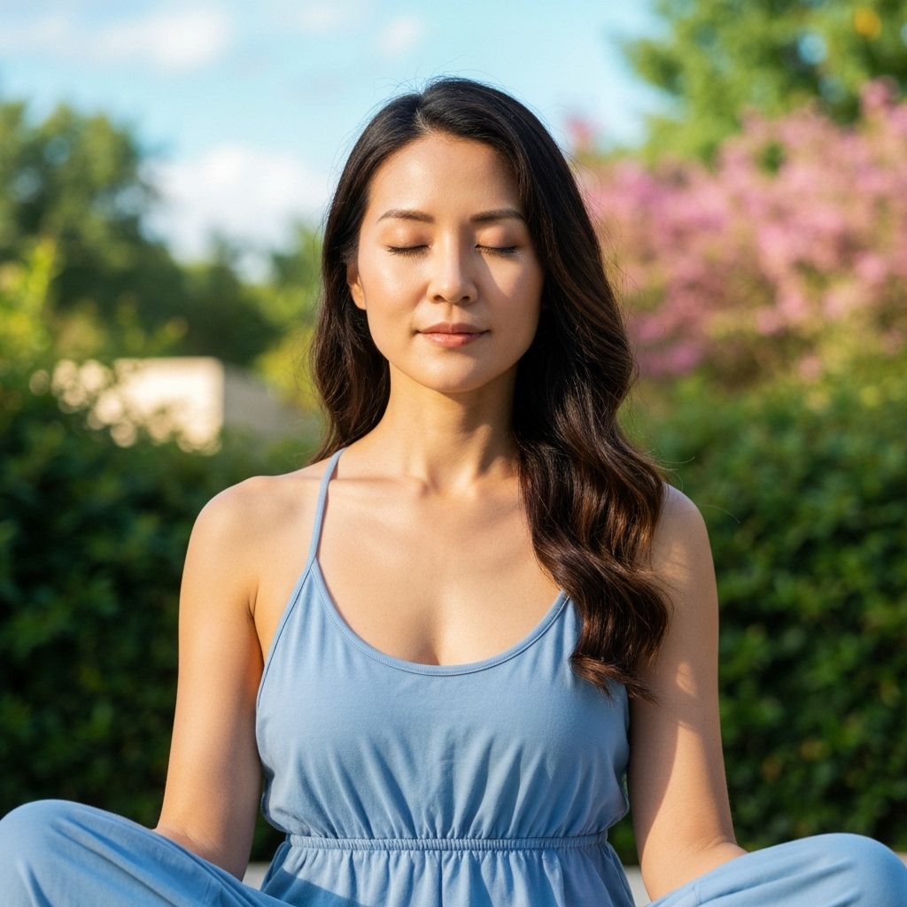 Professora de yoga em ambiente calmo